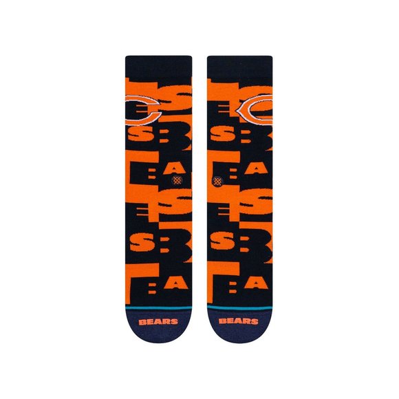 Stance NFL Branded Chicago Bears Football Socks Navy Blue Orange A54520BEA - Picture 3 of 3